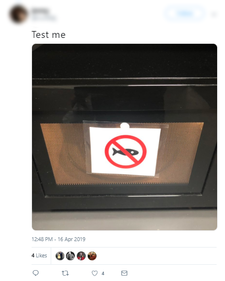 Tweet - Microwaving fish