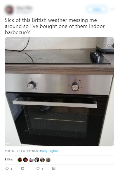 Funny Tweet about an Inside BBQ