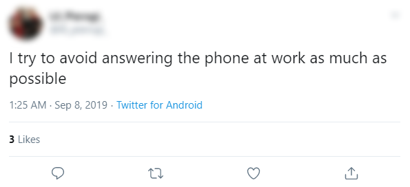 Avoid answering office phone tweet