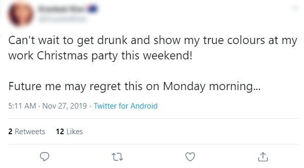Christmas Work Party Tweet